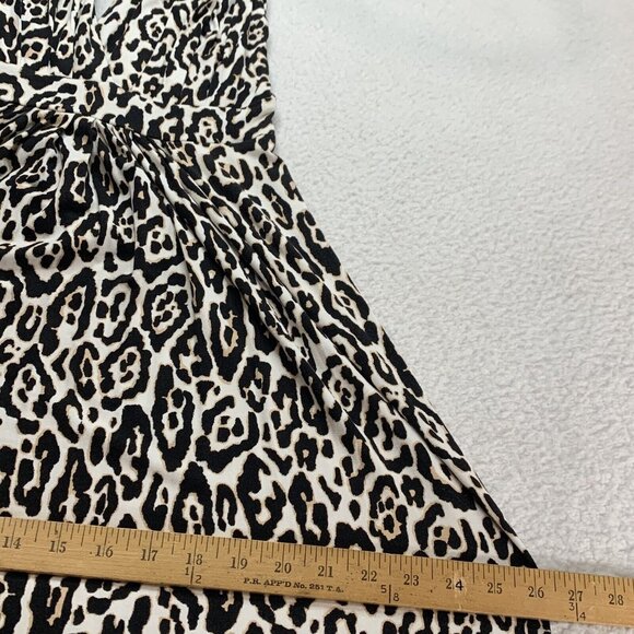 Tart Women's Flowy Leopard Animal Print V-Neck Empire Stretch Maxi Dress Size S - Picture 6 of 8